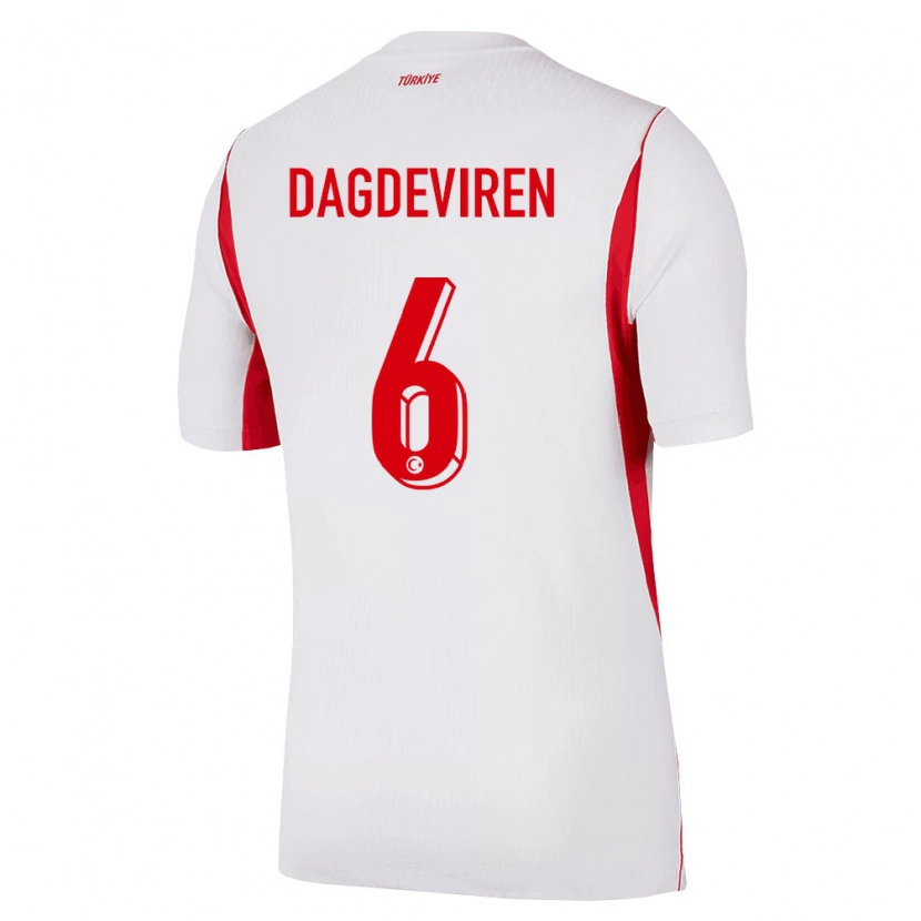 Danxen Women Turkey Diren Dağdeviren #6 White Red Burgundy Away Jersey 26-28 T-Shirt