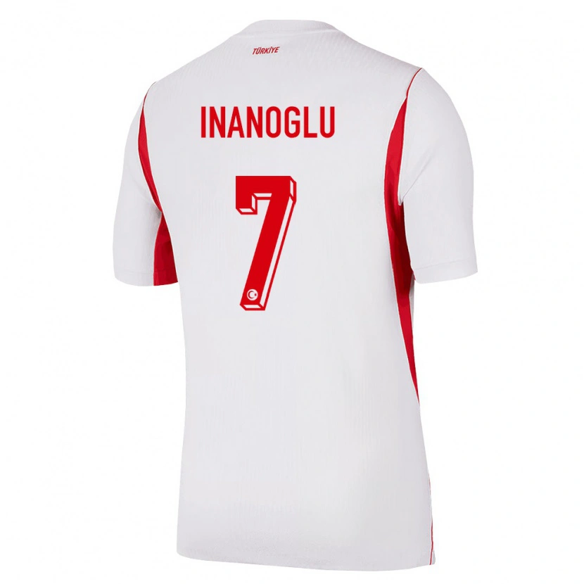 Danxen Women Turkey Kaan İnanoğlu #7 White Red Burgundy Away Jersey 26-28 T-Shirt