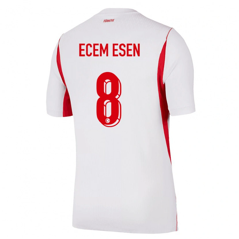 Danxen Women Turkey Emine Ecem Esen #8 White Red Burgundy Away Jersey 26-28 T-Shirt