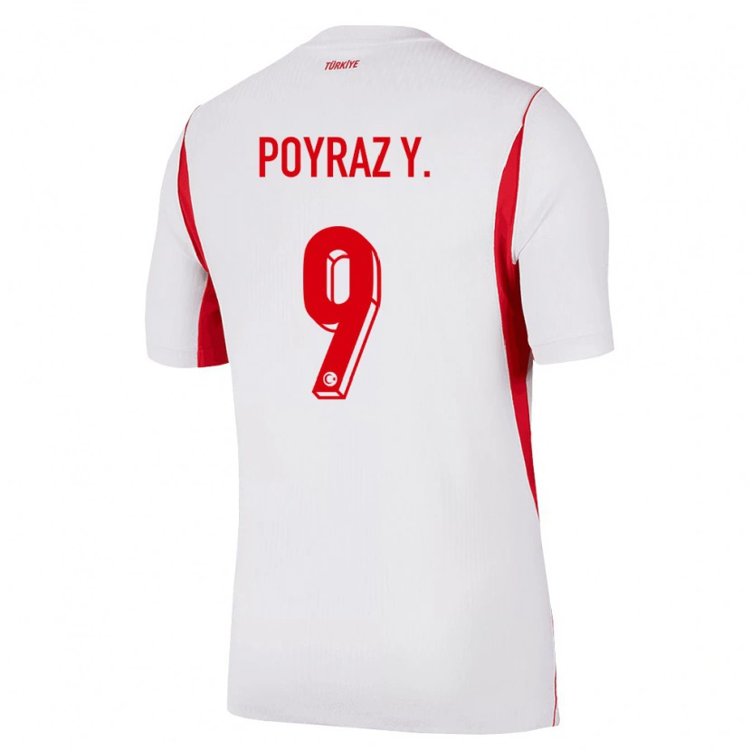 Danxen Women Turkey Poyraz Yıldırım #9 White Red Burgundy Away Jersey 26-28 T-Shirt