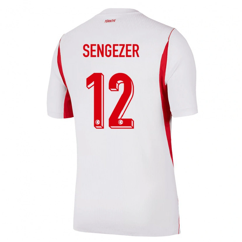 Danxen Women Turkey Muhammed Şengezer #12 White Red Burgundy Away Jersey 26-28 T-Shirt