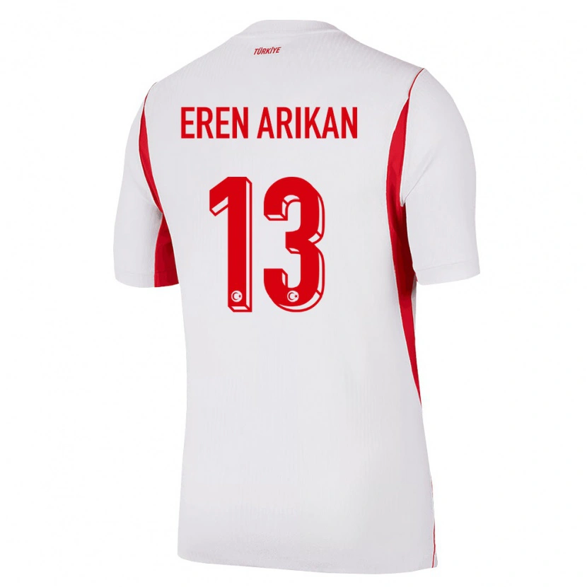 Danxen Women Turkey Muhammed Eren Arıkan #13 White Red Burgundy Away Jersey 26-28 T-Shirt