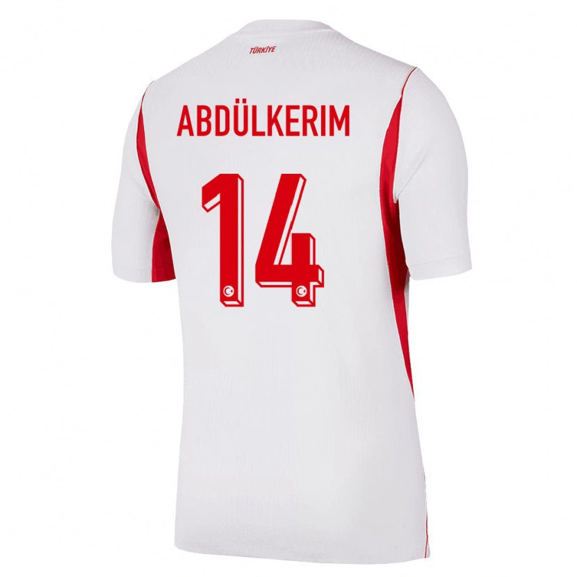 Danxen Women Turkey Abdülkerim Bardakcı #14 White Red Burgundy Away Jersey 26-28 T-Shirt