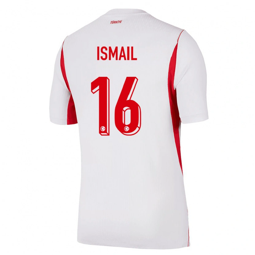 Danxen Women Turkey İsmail Yüksek #16 White Red Burgundy Away Jersey 26-28 T-Shirt