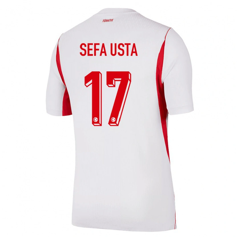 Danxen Women Turkey Emir Sefa Usta #17 White Red Burgundy Away Jersey 26-28 T-Shirt