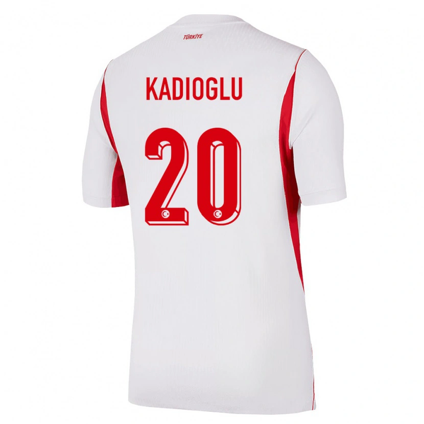 Danxen Women Turkey Ferdi Kadıoğlu #20 White Red Burgundy Away Jersey 26-28 T-Shirt