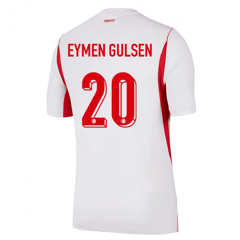 Danxen Women Turkey Ahmet Eymen Gülşen #20 White Red Burgundy Away Jersey 26-28 T-Shirt