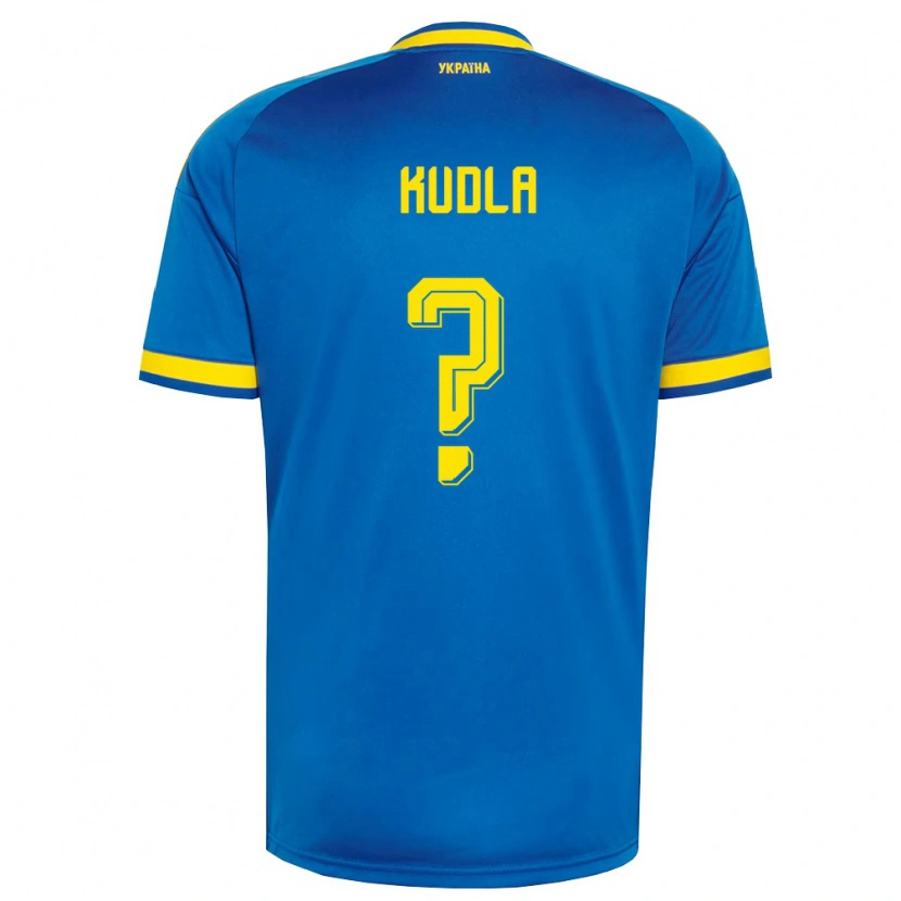 Danxen Women Ukraine Rostyslav Kudla #0 Blue Yellow Navy Away Jersey 26-28 T-Shirt