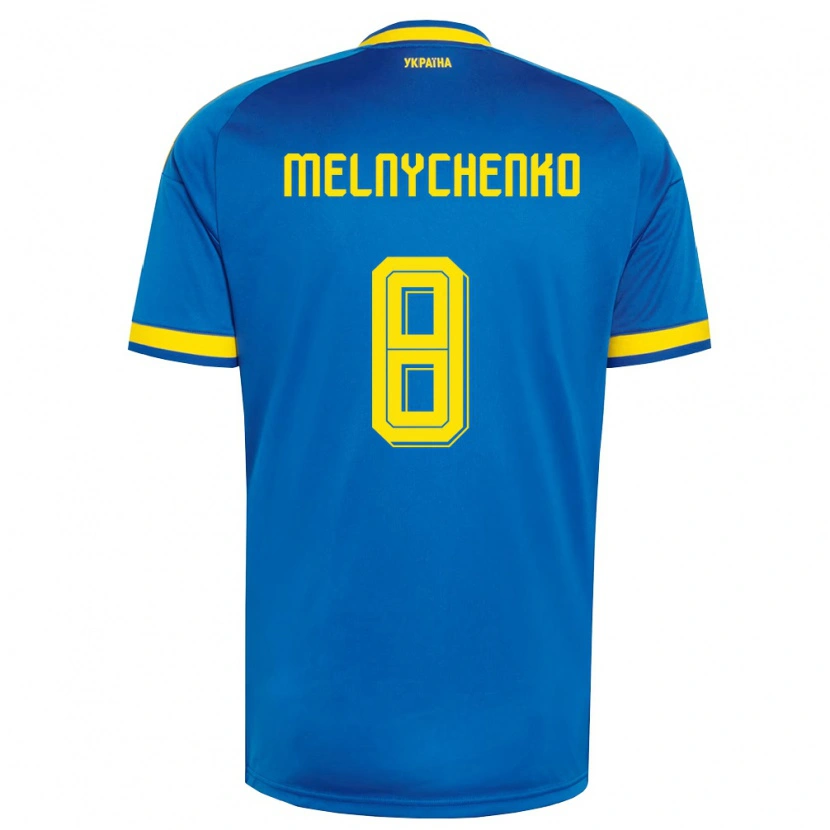 Danxen Women Ukraine Maksym Melnychenko #8 Blue Yellow Navy Away Jersey 26-28 T-Shirt