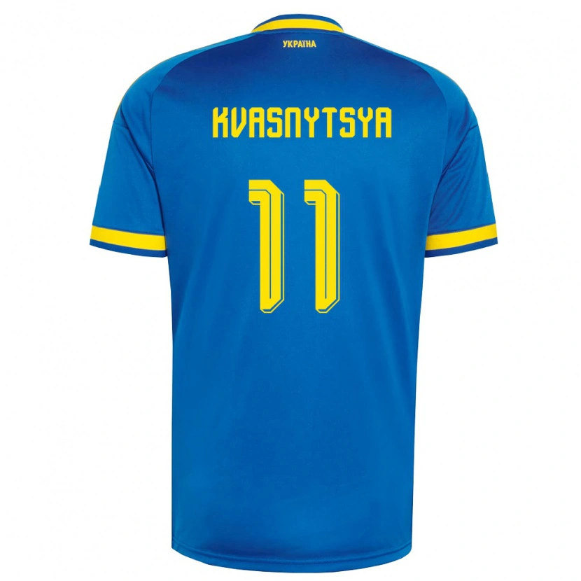 Danxen Women Ukraine Ilya Kvasnytsya #11 Blue Yellow Navy Away Jersey 26-28 T-Shirt