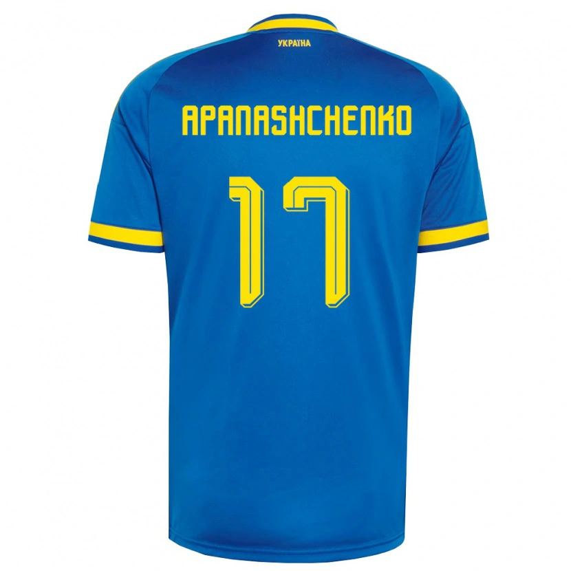 Danxen Women Ukraine Daryna Apanashchenko #17 Blue Yellow Navy Away Jersey 26-28 T-Shirt