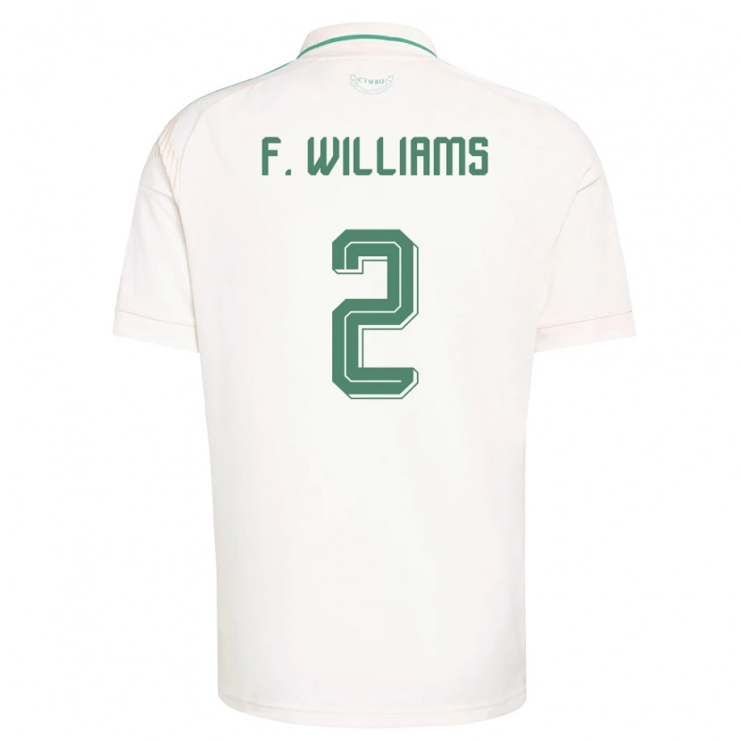 Danxen Women Wales Fabian Williams #2 White Brown Green Away Jersey 26-28 T-Shirt