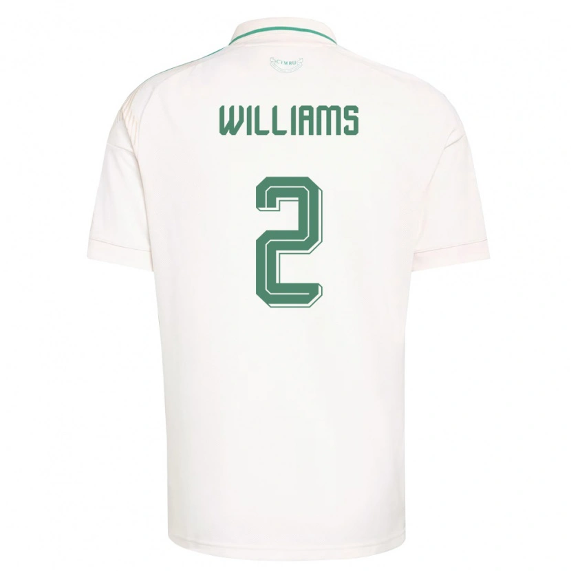 Danxen Women Wales Morgan Williams #2 White Brown Green Away Jersey 26-28 T-Shirt