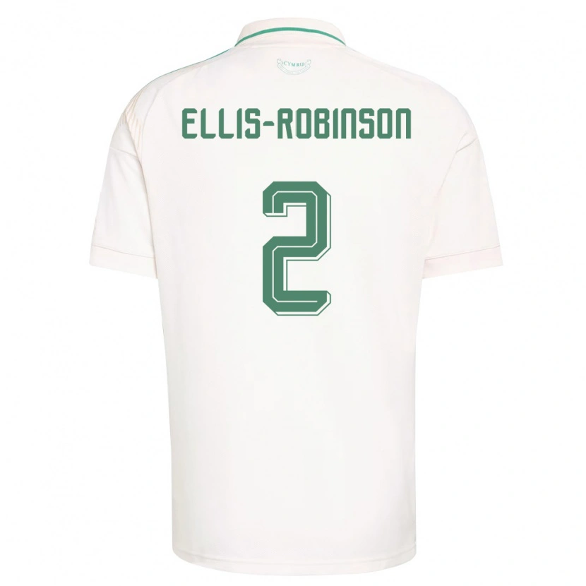Danxen Women Wales Eddie Ellis-Robinson #2 White Brown Green Away Jersey 26-28 T-Shirt