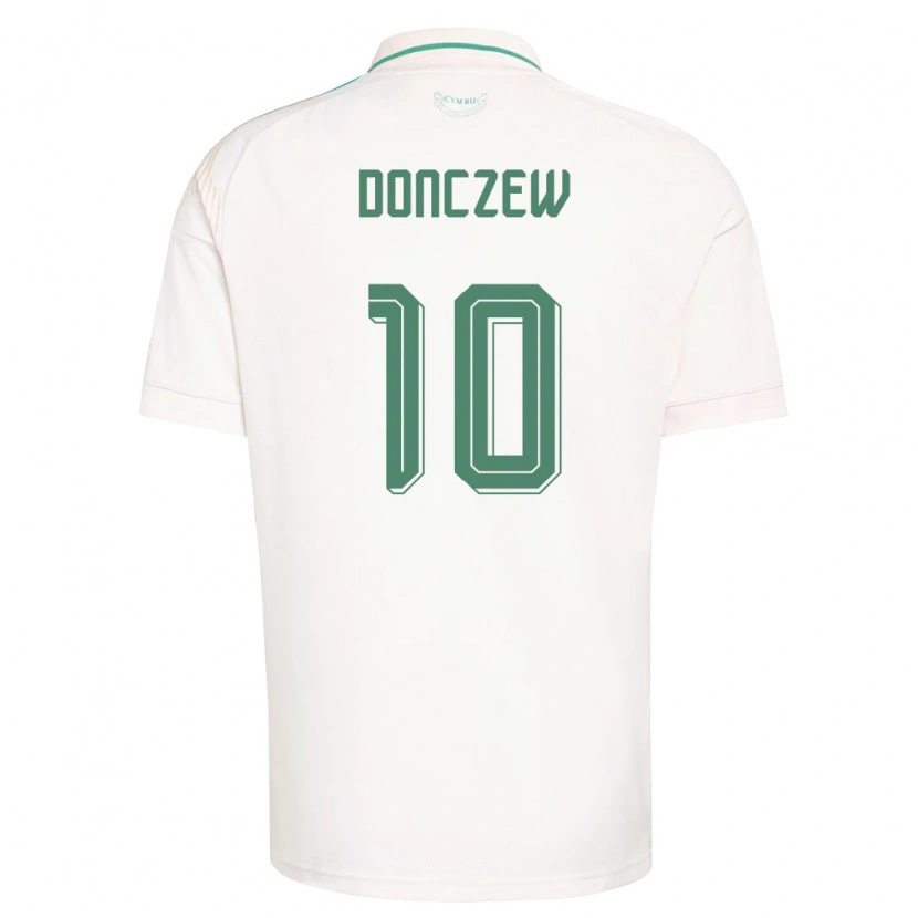 Danxen Women Wales Axel Donczew #10 White Brown Green Away Jersey 26-28 T-Shirt