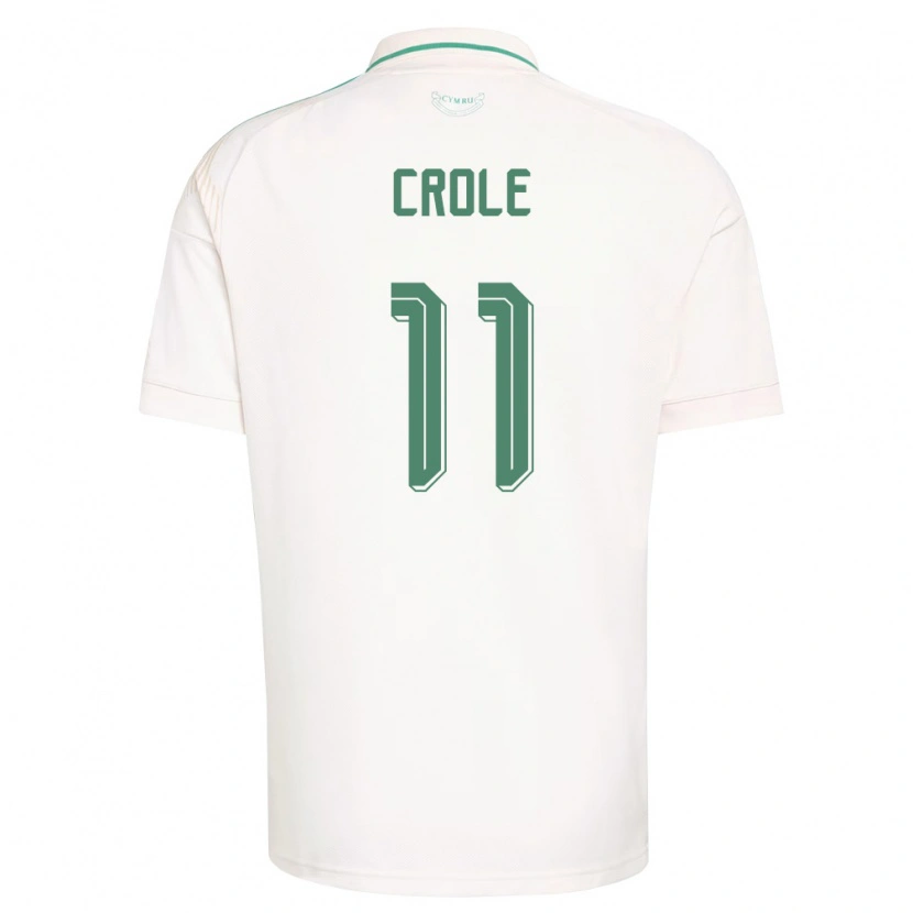 Danxen Women Wales James Crole #11 White Brown Green Away Jersey 26-28 T-Shirt