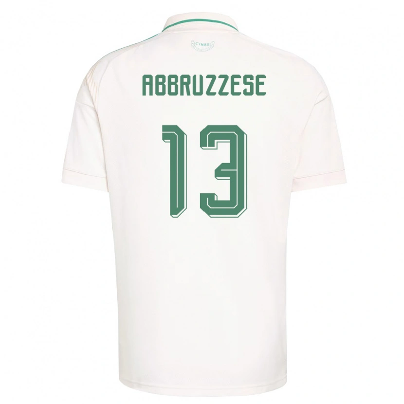 Danxen Women Wales Rhys Abbruzzese #13 White Brown Green Away Jersey 26-28 T-Shirt