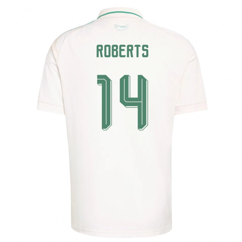 Danxen Women Wales Connor Roberts #14 White Brown Green Away Jersey 26-28 T-Shirt