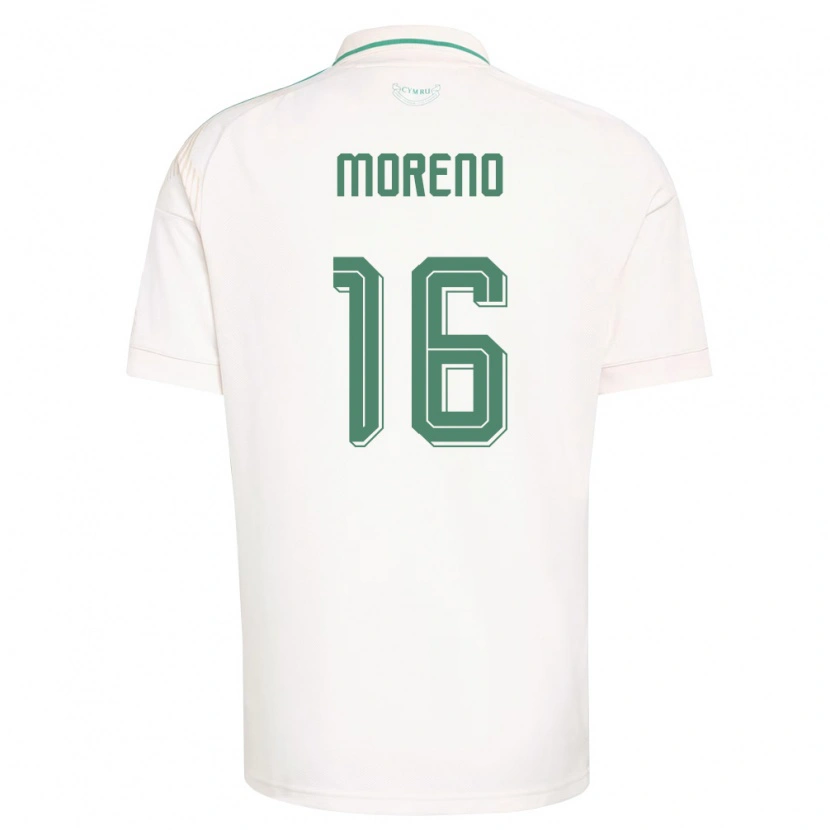 Danxen Women Wales Paul Moreno #16 White Brown Green Away Jersey 26-28 T-Shirt