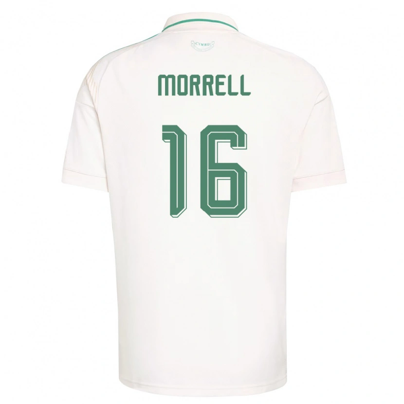 Danxen Women Wales Joe Morrell #16 White Brown Green Away Jersey 26-28 T-Shirt