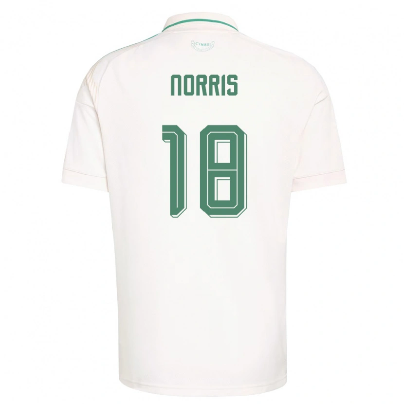Danxen Women Wales Jacob Norris #18 White Brown Green Away Jersey 26-28 T-Shirt