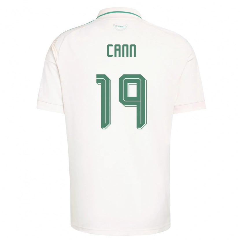 Danxen Women Wales Ethan Cann #19 White Brown Green Away Jersey 26-28 T-Shirt