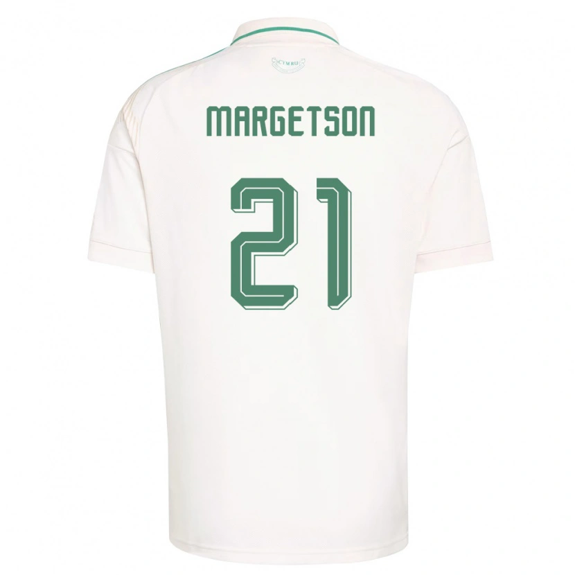 Danxen Women Wales Kit Margetson #21 White Brown Green Away Jersey 26-28 T-Shirt