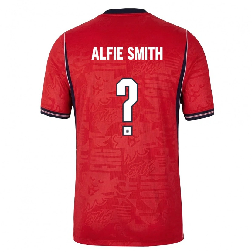 Danxen Women England Alfie Smith #0 Red Navy White Away Jersey 26-28 T-Shirt
