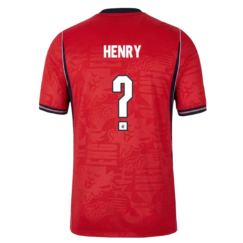 Danxen Women England Josh Henry #0 Red Navy White Away Jersey 26-28 T-Shirt