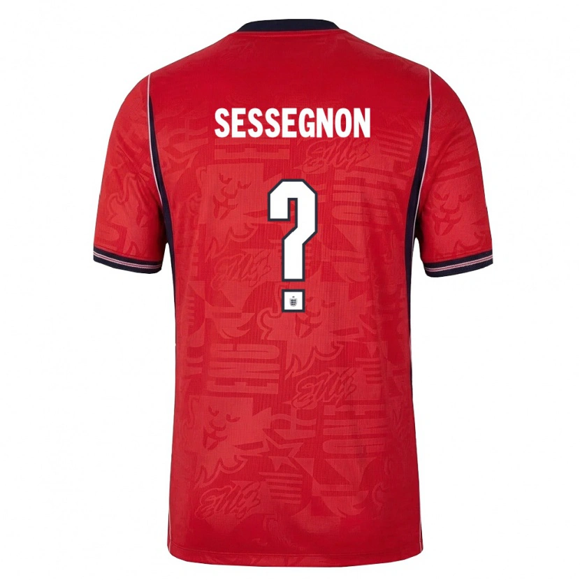 Danxen Women England Kayden Sessegnon #0 Red Navy White Away Jersey 26-28 T-Shirt