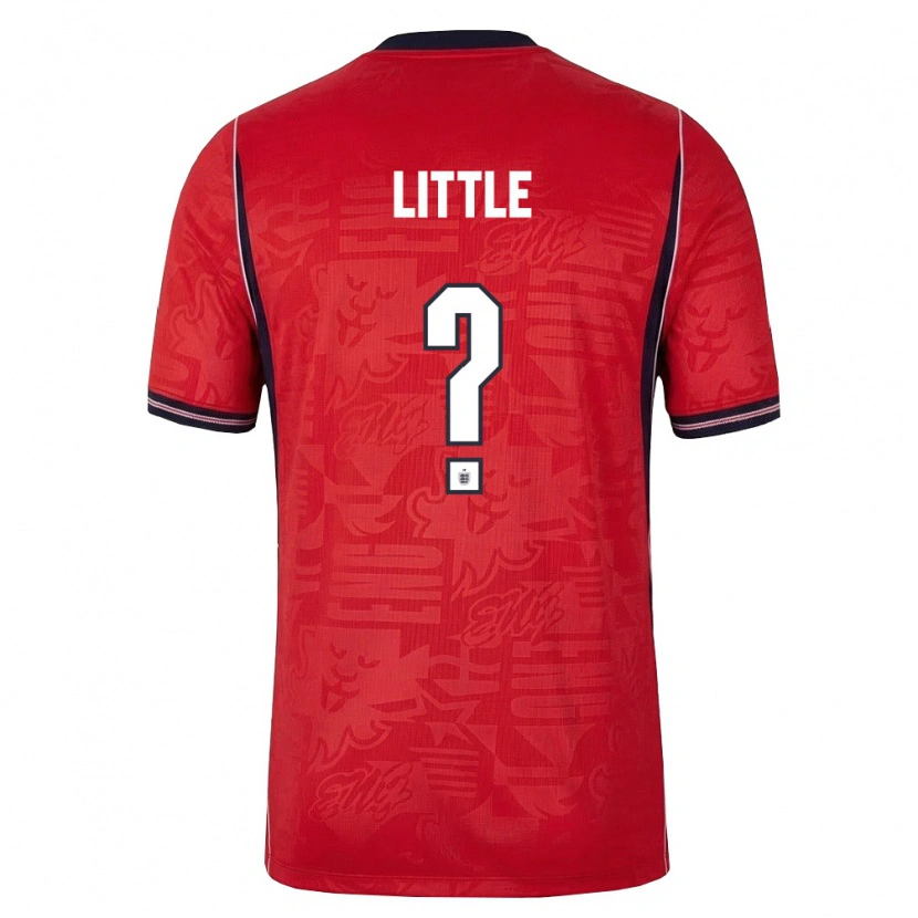 Danxen Women England Max Little #0 Red Navy White Away Jersey 26-28 T-Shirt