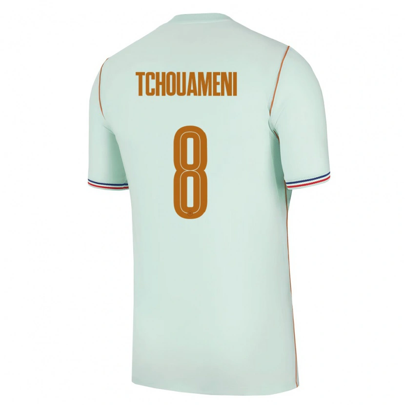 Danxen Women France Aurélien Tchouaméni #8 Green Gold Away Jersey 26-28 T-Shirt