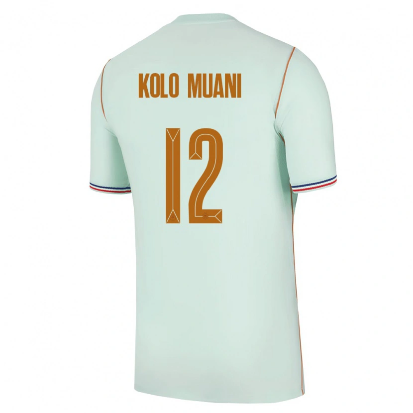 Danxen Women France Randal Kolo Muani #12 Green Gold Away Jersey 26-28 T-Shirt