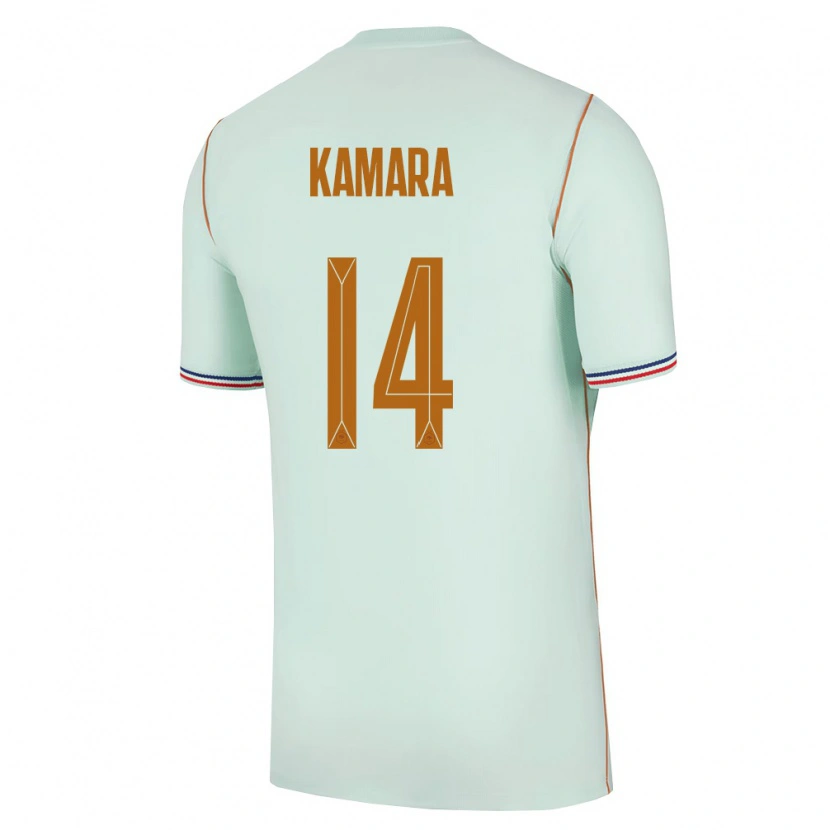 Danxen Women France Noham Kamara #14 Green Gold Away Jersey 26-28 T-Shirt