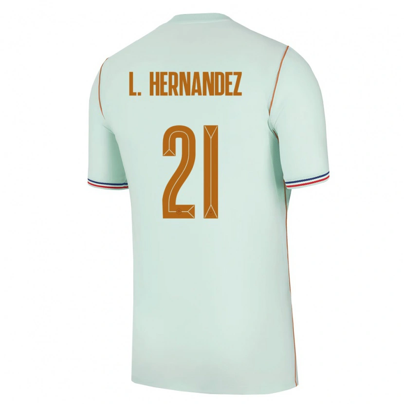Danxen Women France Lucas Hernández #21 Green Gold Away Jersey 26-28 T-Shirt