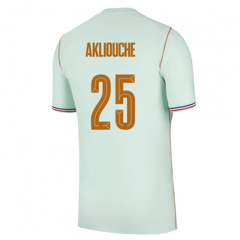 Danxen Women France Maghnes Akliouche #25 Green Gold Away Jersey 26-28 T-Shirt