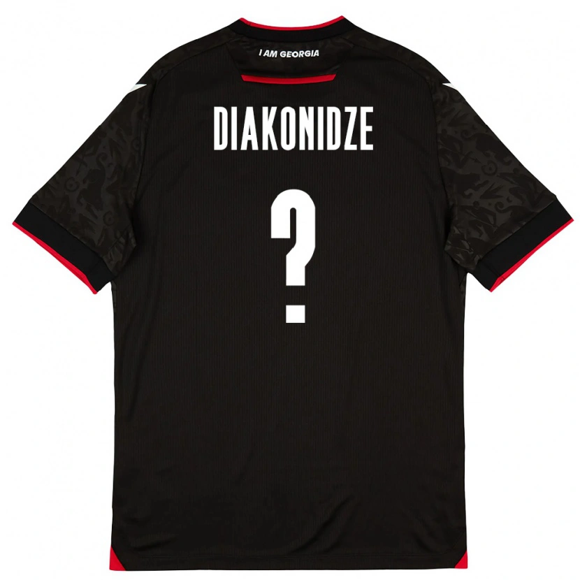 Danxen Women Georgia Shota Diakonidze #0 Black White Red Away Jersey 26-28 T-Shirt