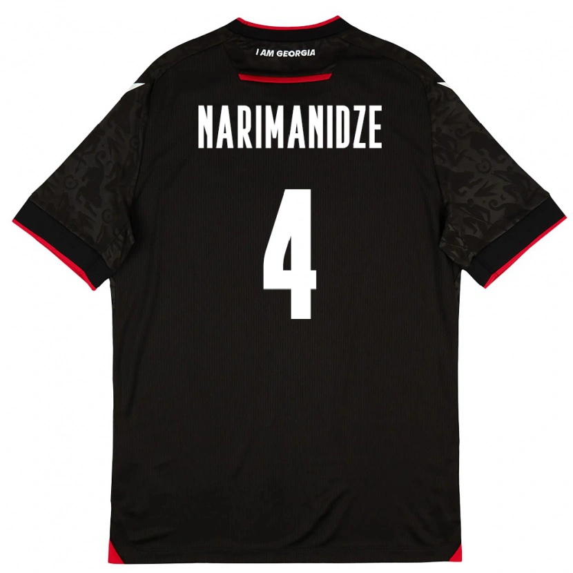 Danxen Women Georgia Aleksandre Narimanidze #4 Black White Red Away Jersey 26-28 T-Shirt
