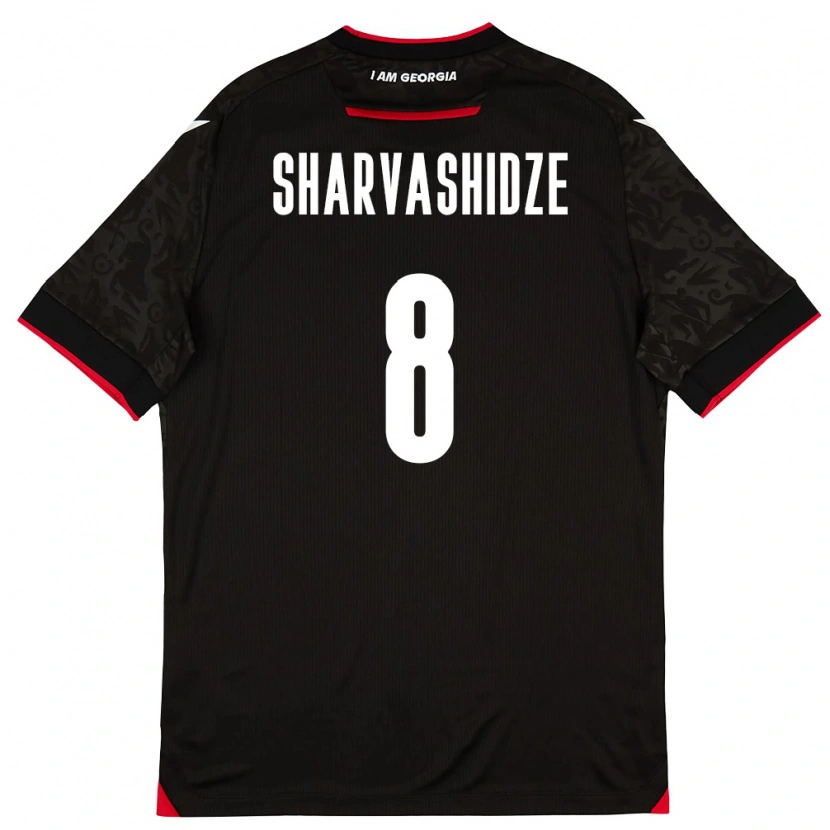 Danxen Women Georgia Saba Sharvashidze #8 Black White Red Away Jersey 26-28 T-Shirt