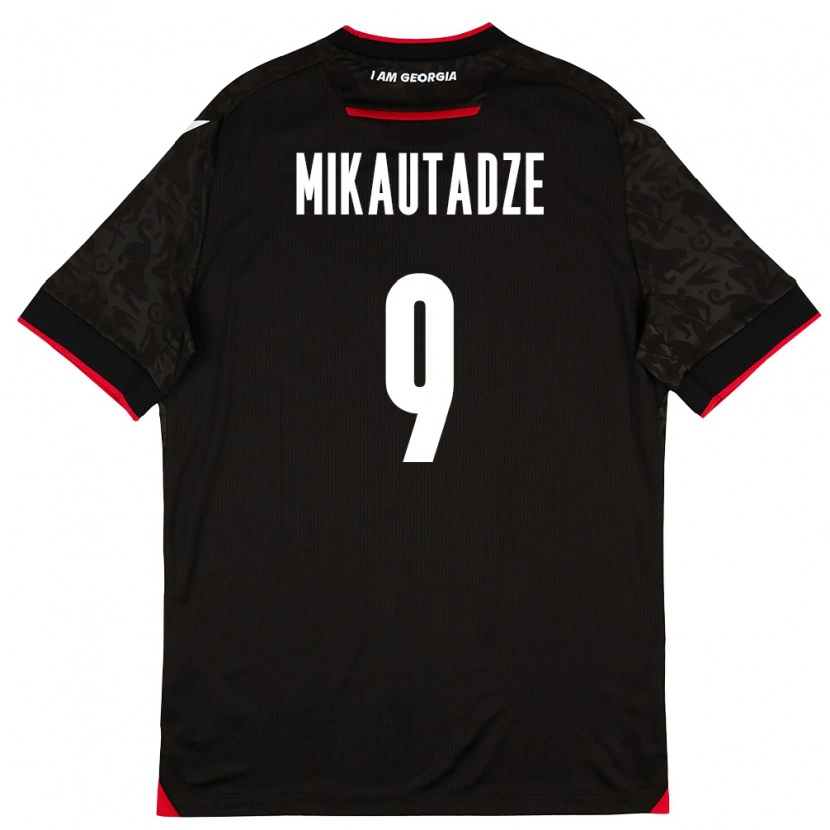 Danxen Women Georgia Sandro Mikautadze #9 Black White Red Away Jersey 26-28 T-Shirt