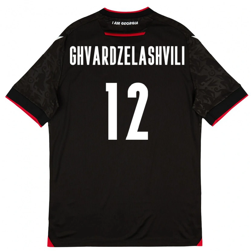 Danxen Women Georgia Davit Ghvardzelashvili #12 Black White Red Away Jersey 26-28 T-Shirt