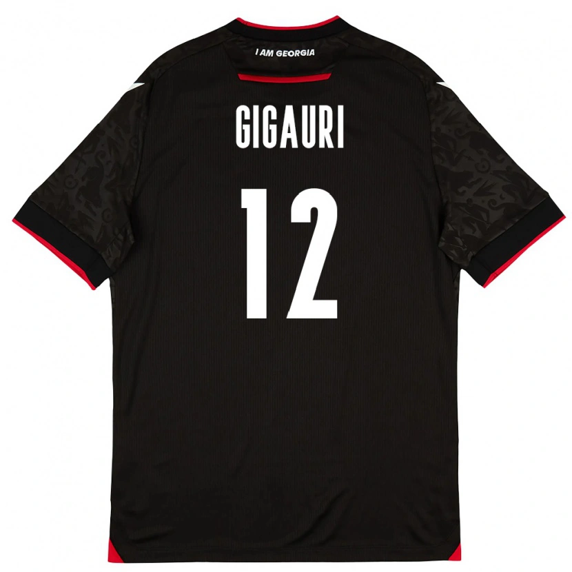 Danxen Women Georgia Giga Gigauri #12 Black White Red Away Jersey 26-28 T-Shirt