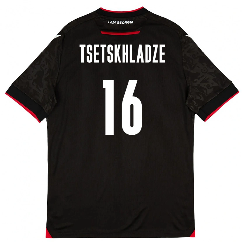 Danxen Women Georgia Nikoloz Tsetskhladze #16 Black White Red Away Jersey 26-28 T-Shirt