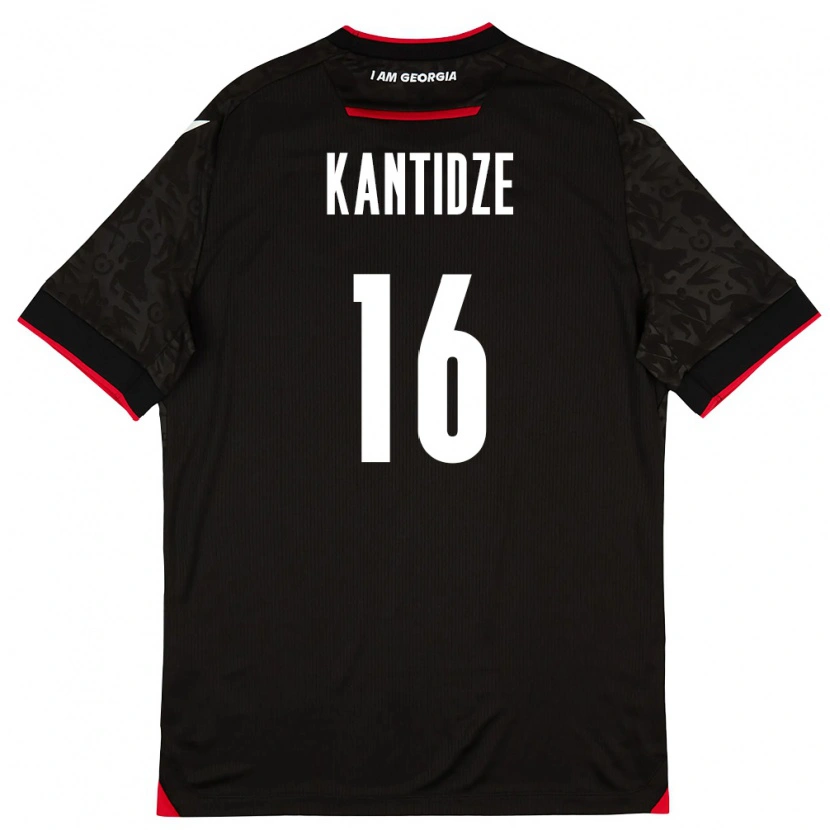 Danxen Women Georgia Nikoloz Kantidze #16 Black White Red Away Jersey 26-28 T-Shirt