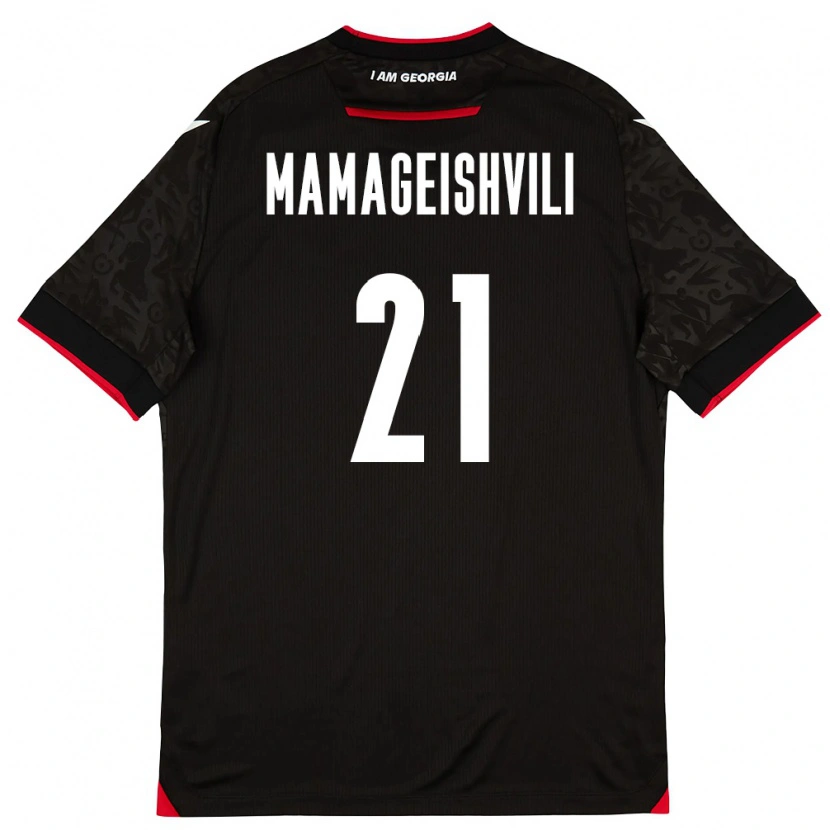 Danxen Women Georgia Otar Mamageishvili #21 Black White Red Away Jersey 26-28 T-Shirt