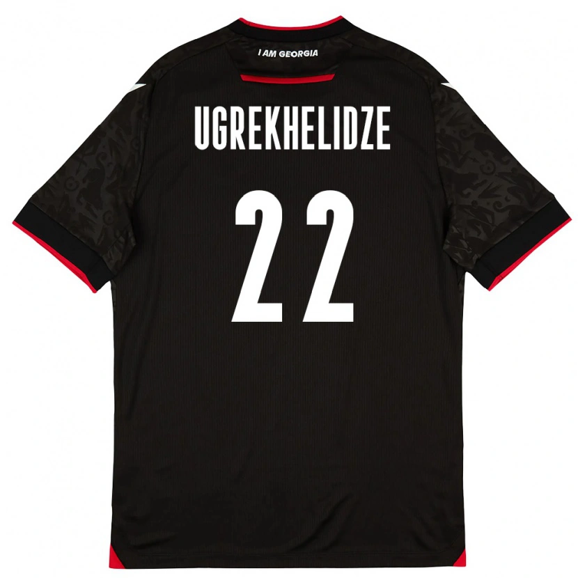 Danxen Women Georgia Nikoloz Ugrekhelidze #22 Black White Red Away Jersey 26-28 T-Shirt