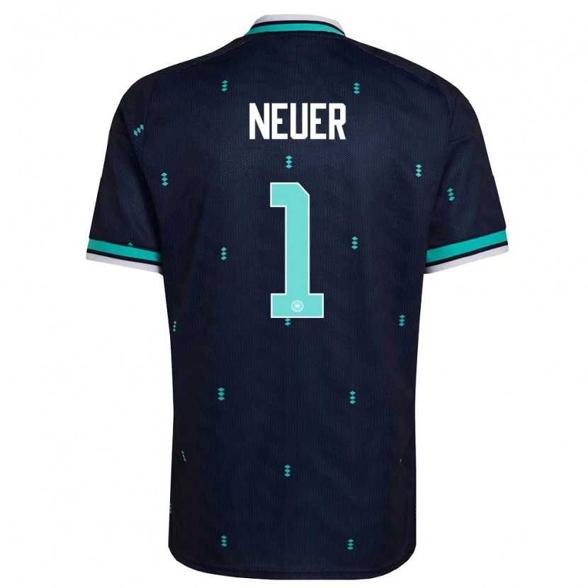Danxen Women Germany Manuel Neuer #1 Navy Sky Blue White Away Jersey 26-28 T-Shirt