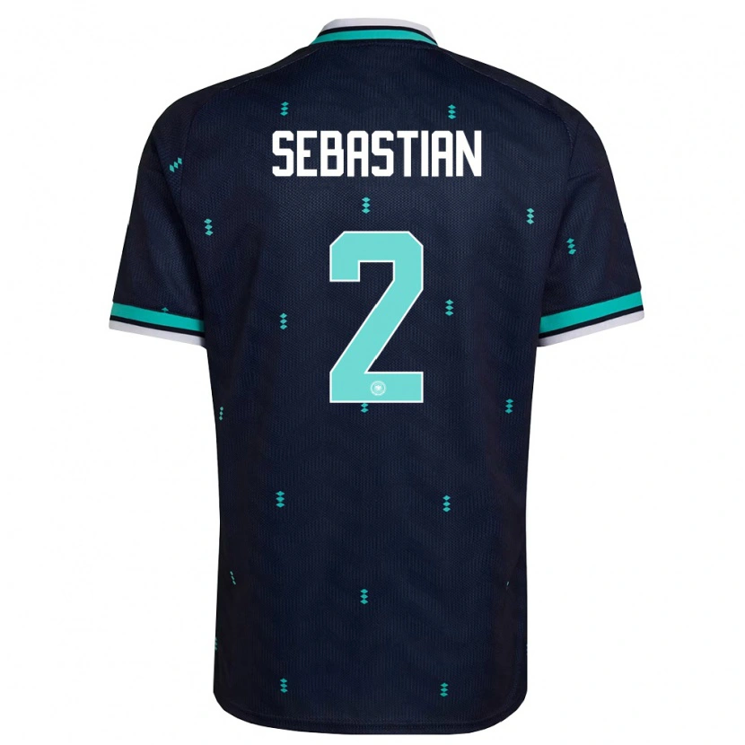 Danxen Women Germany Jordy Sebastian #2 Navy Sky Blue White Away Jersey 26-28 T-Shirt