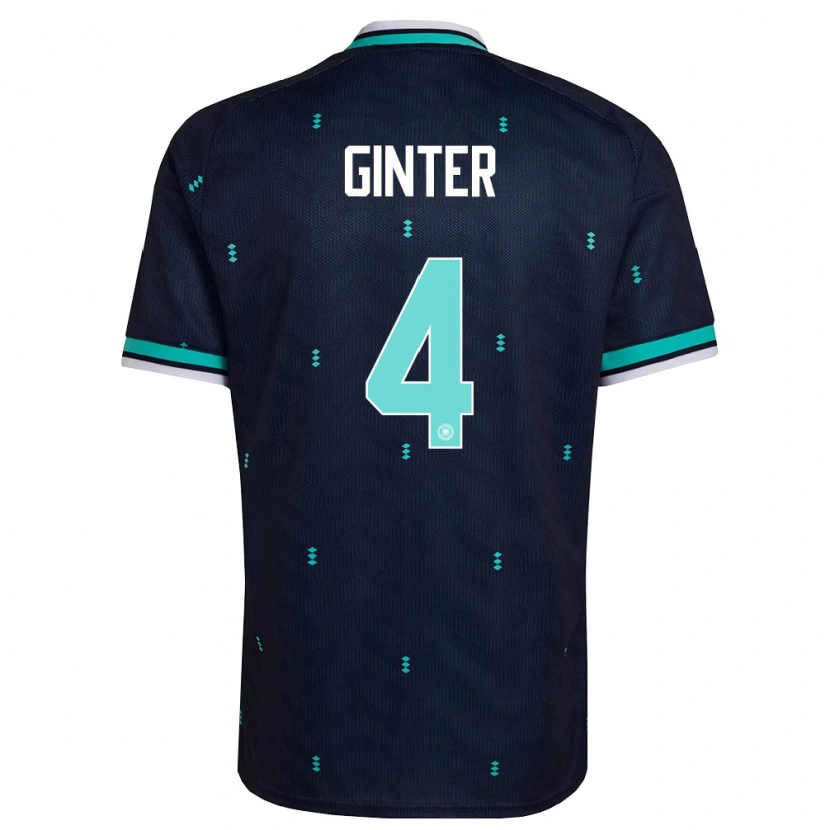 Danxen Women Germany Matthias Ginter #4 Navy Sky Blue White Away Jersey 26-28 T-Shirt