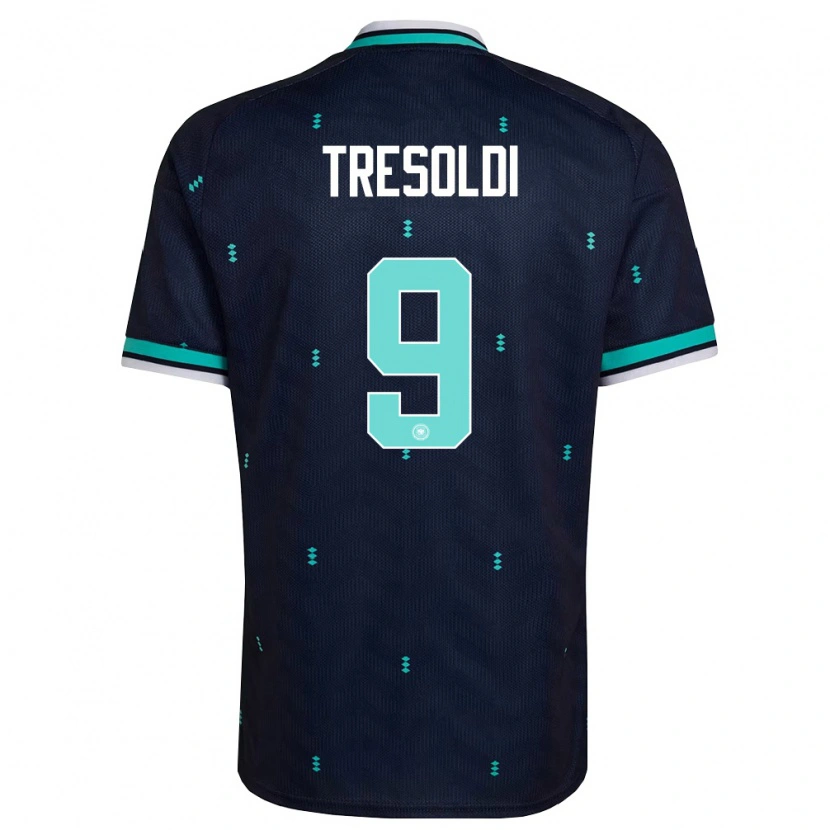 Danxen Women Germany Nicolò Tresoldi #9 Navy Sky Blue White Away Jersey 26-28 T-Shirt